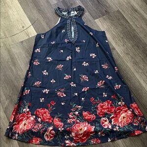 Chic Floral Halter Mini Dress